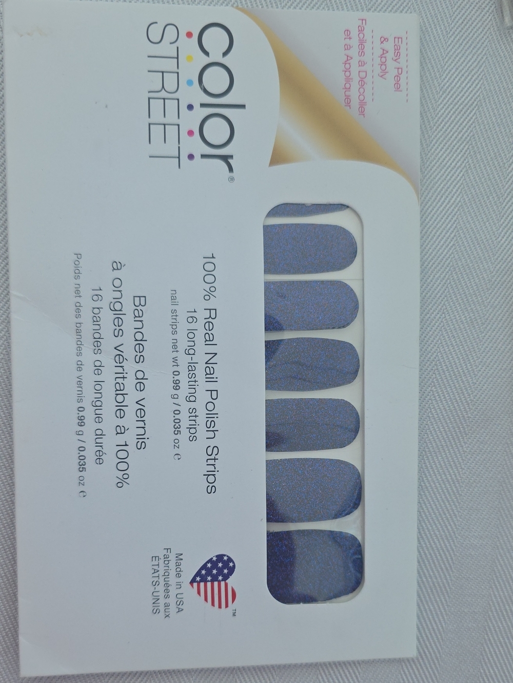 Color Street Twilight HOUR Blue Glitter Nail Polish Strips